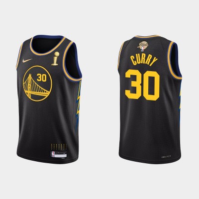 Golden State Warriors #30 Stephen Curry Men's Nike Black 2021-22 NBA Finals Champions Swingman Jersey Men's